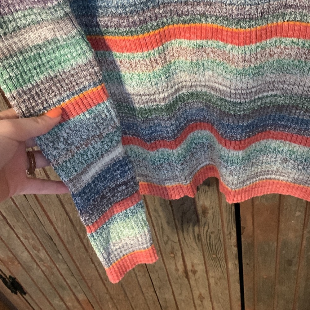 Free People Colorful Striped Crew Neck Sweater - Picture 4 of 7